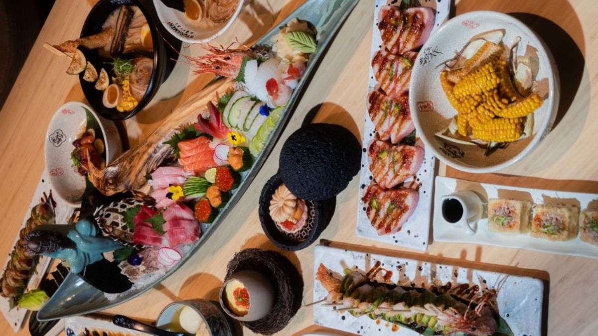 Image of food spread at the restaurant (Super Kyuramen PR)