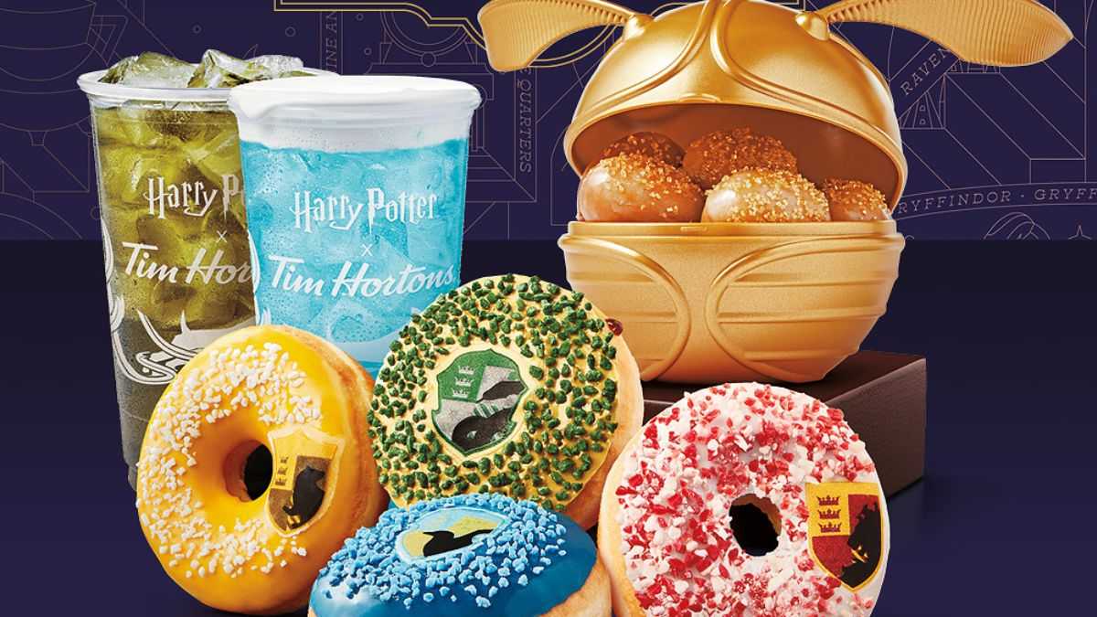This image shows Harry Potter-inspired offerings by Tim Hortons