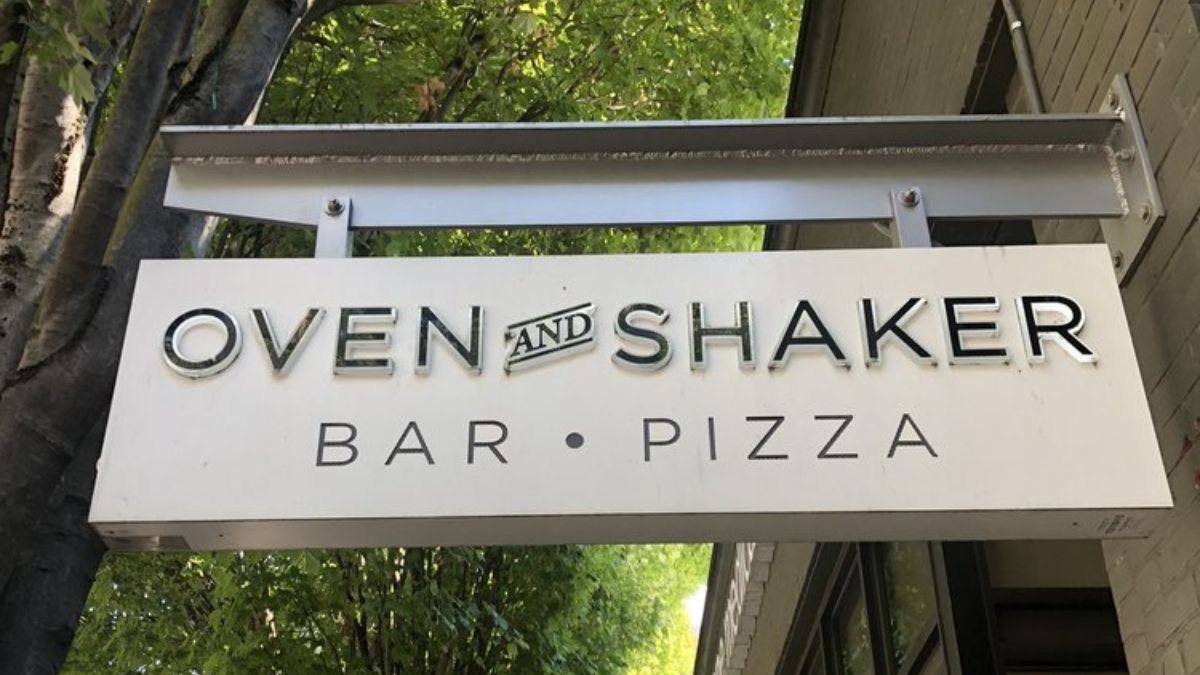 This image shows a storefront view of Oven and Shaker