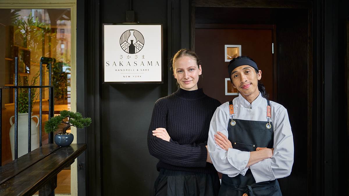 Executive Chef Georgie Castillo and owner Teng Huang of Sakasama